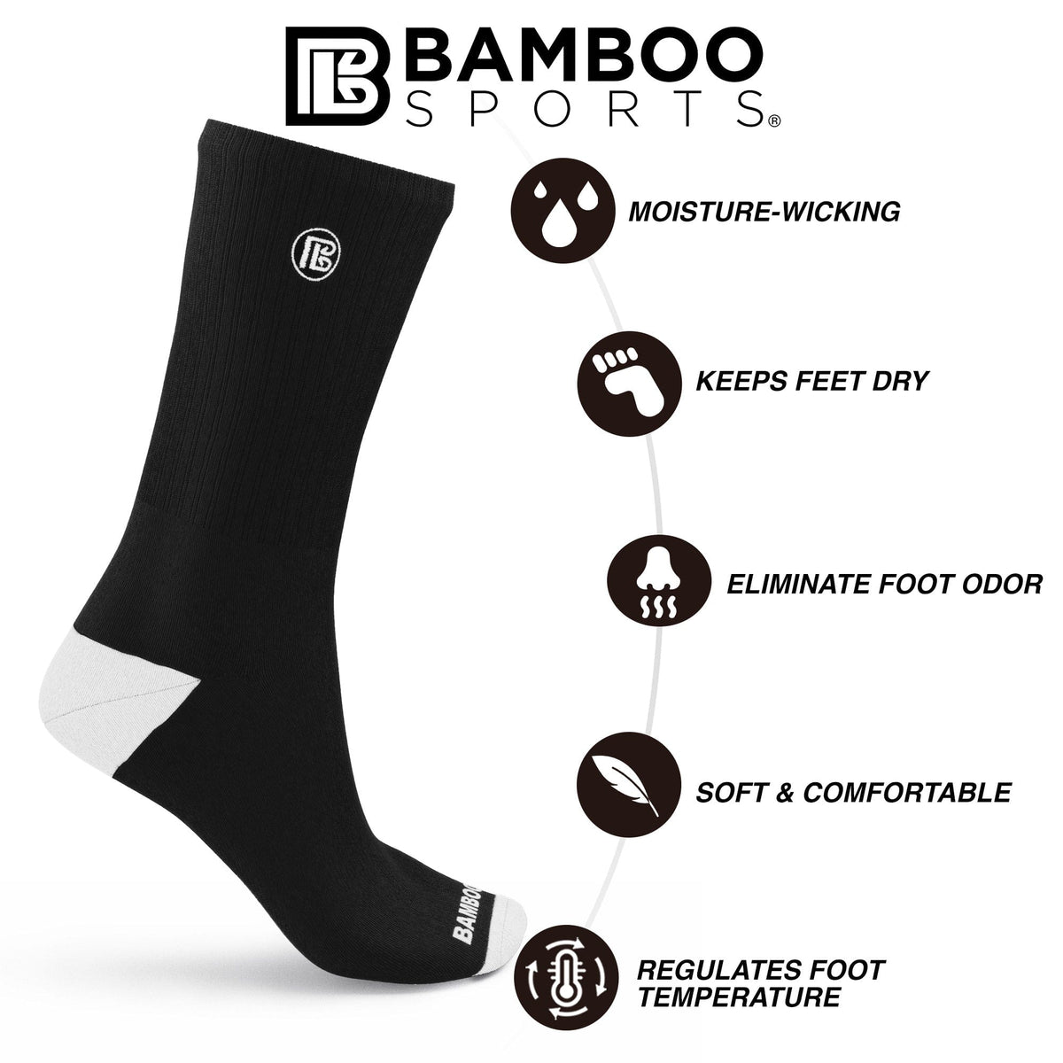 Premium Bamboo Rayon Crew Socks | 3/6-Pack
