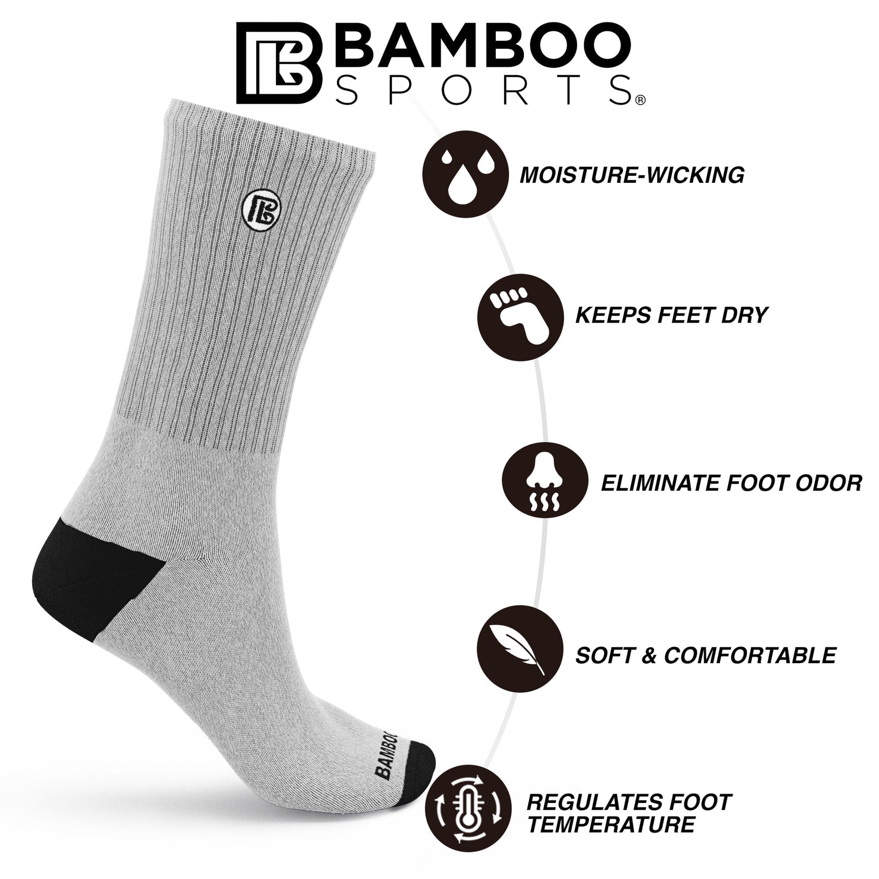 Premium Bamboo Rayon Crew Socks | 3/6-Pack