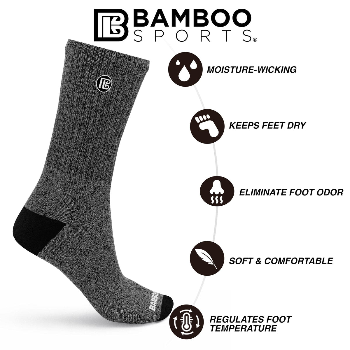 Premium Bamboo Rayon Crew Socks | 3/6-Pack