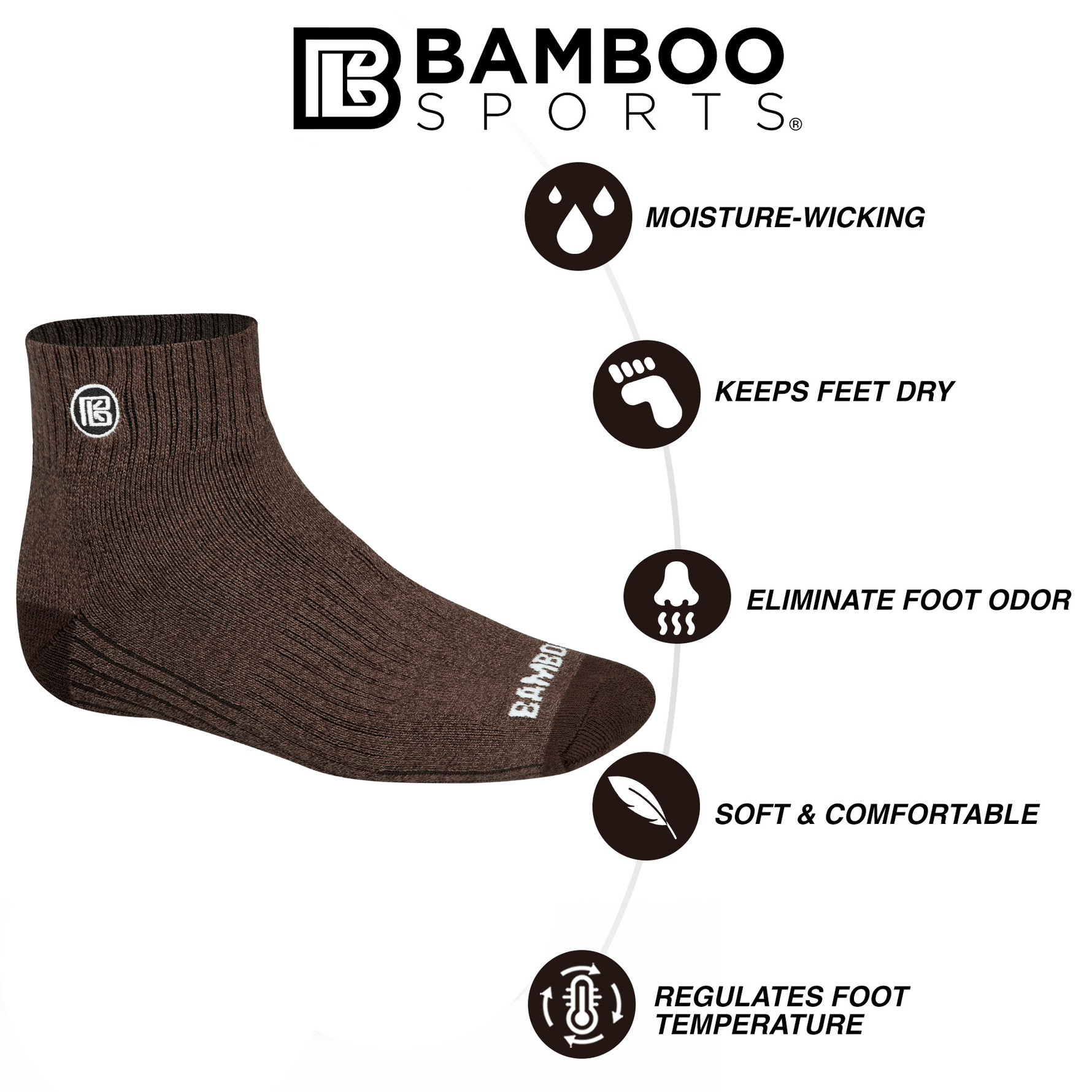 Premium Bamboo Rayon Quarter High Crew Socks | 3/6-Pack
