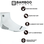 Premium Bamboo Rayon Quarter High Crew Socks | 3/6-Pack