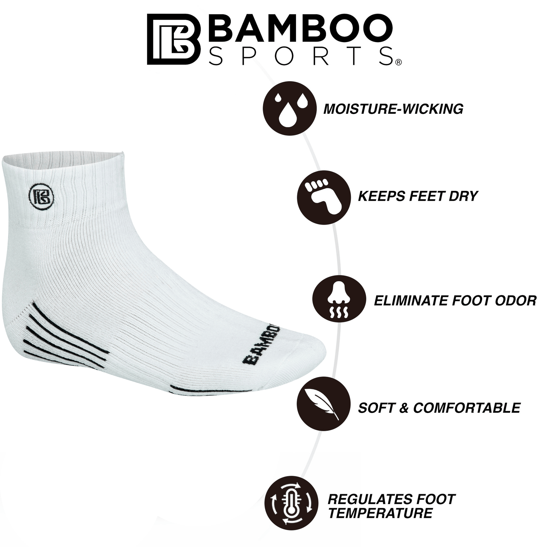 Premium Bamboo Rayon Quarter High Crew Socks | 3/6-Pack