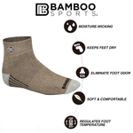 Premium Bamboo Rayon Quarter High Crew Socks | 3/6-Pack