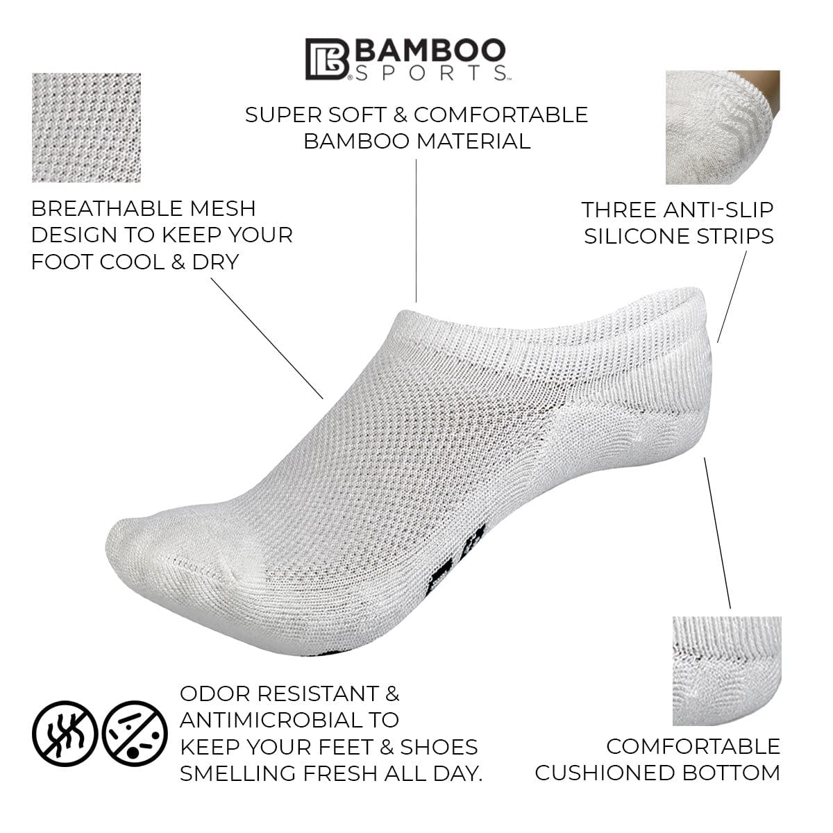 Invisible No Show Bamboo Rayon Socks | 3/6-Pack