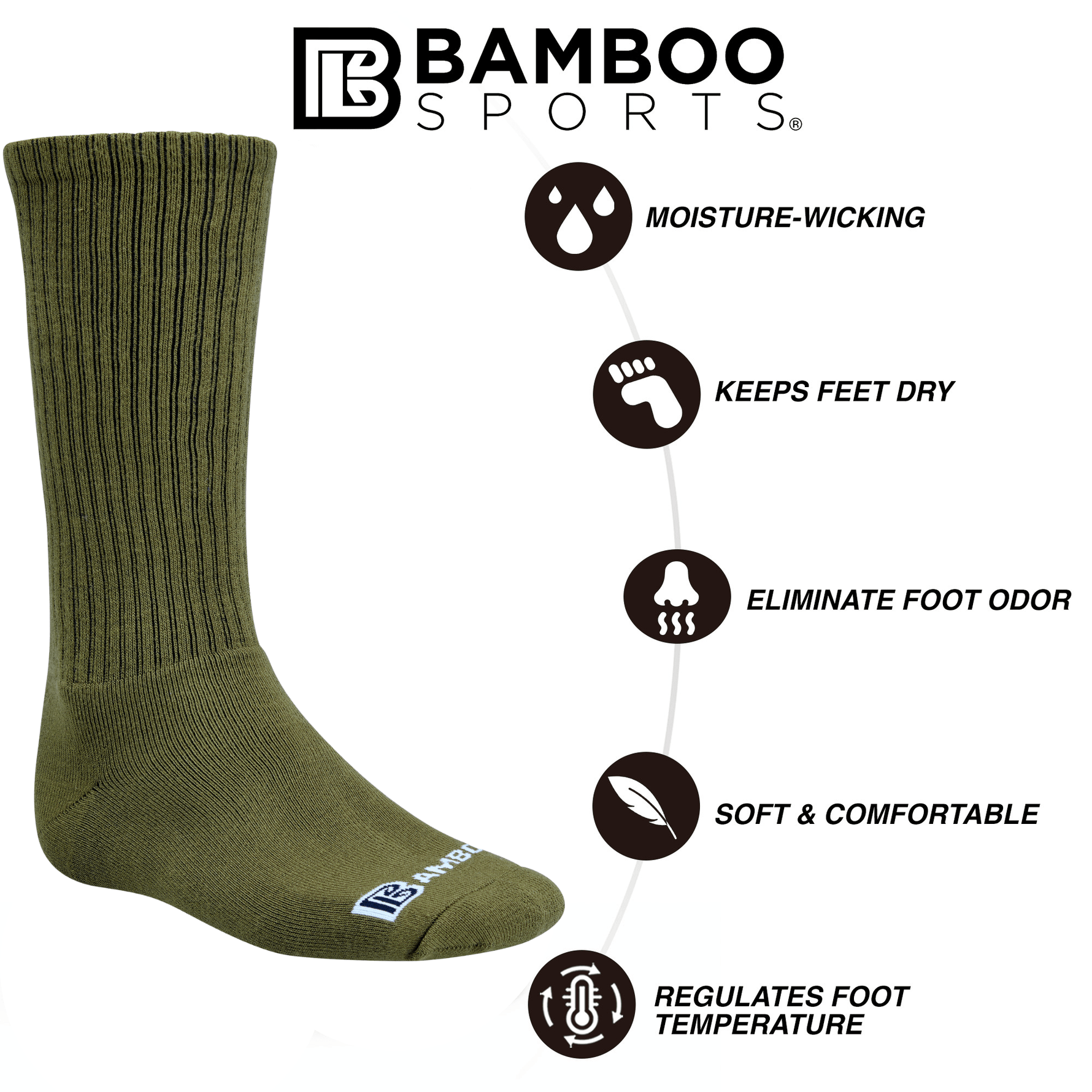Knee High Premium Crew Socks (2 Pack)