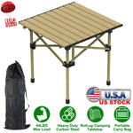 Folding Camping Carbon Steel Roll-Up Picnic & BBQ Table with Carry Bag