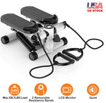 Mini Fitness Stepper with 2 Resistance Bands LCD Monitor | Max 330 LBS