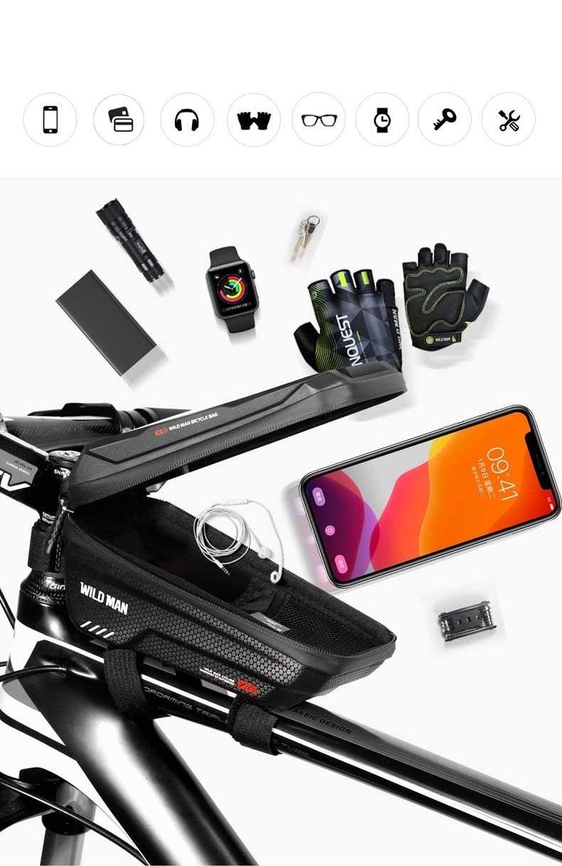 Top Tube WP Hard Shell Cycling Bag with TPU Touch Screen Phone Case