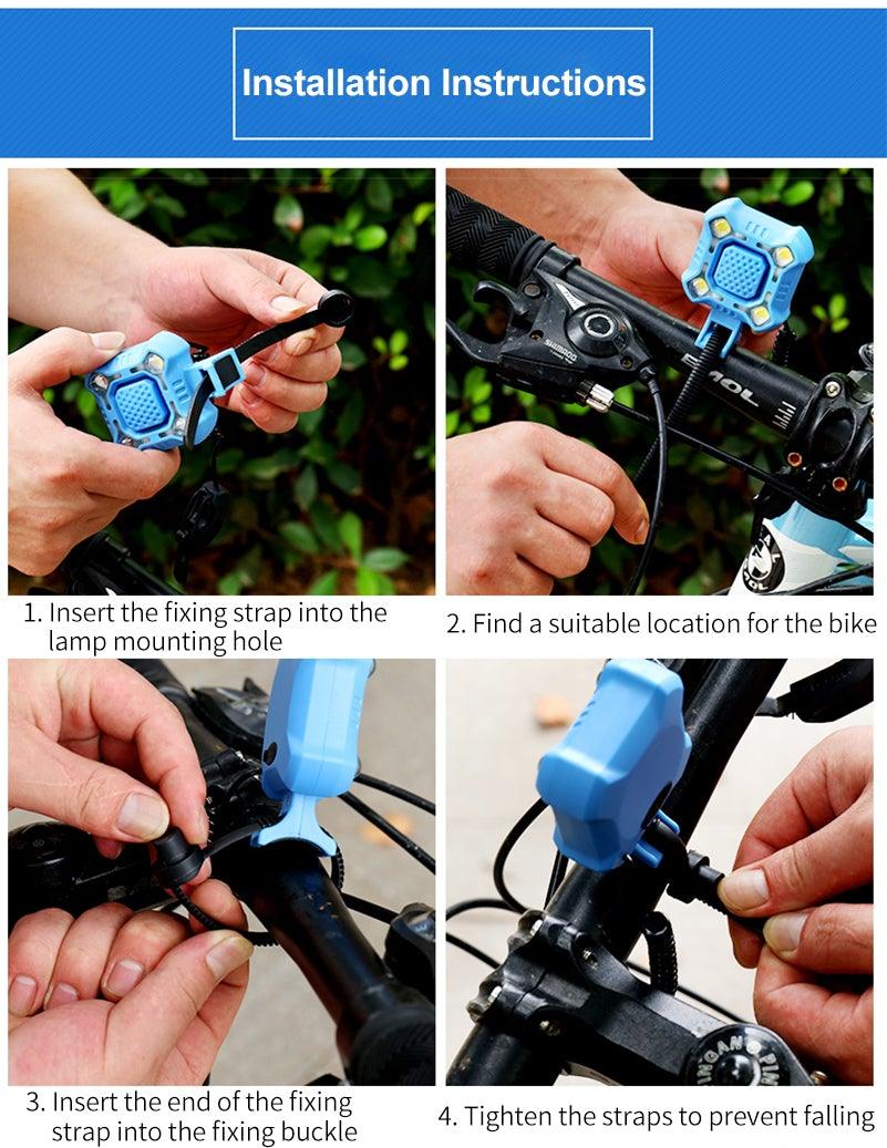 Bike Electric Horn Bell with Lights | USB Charging 1200mAh