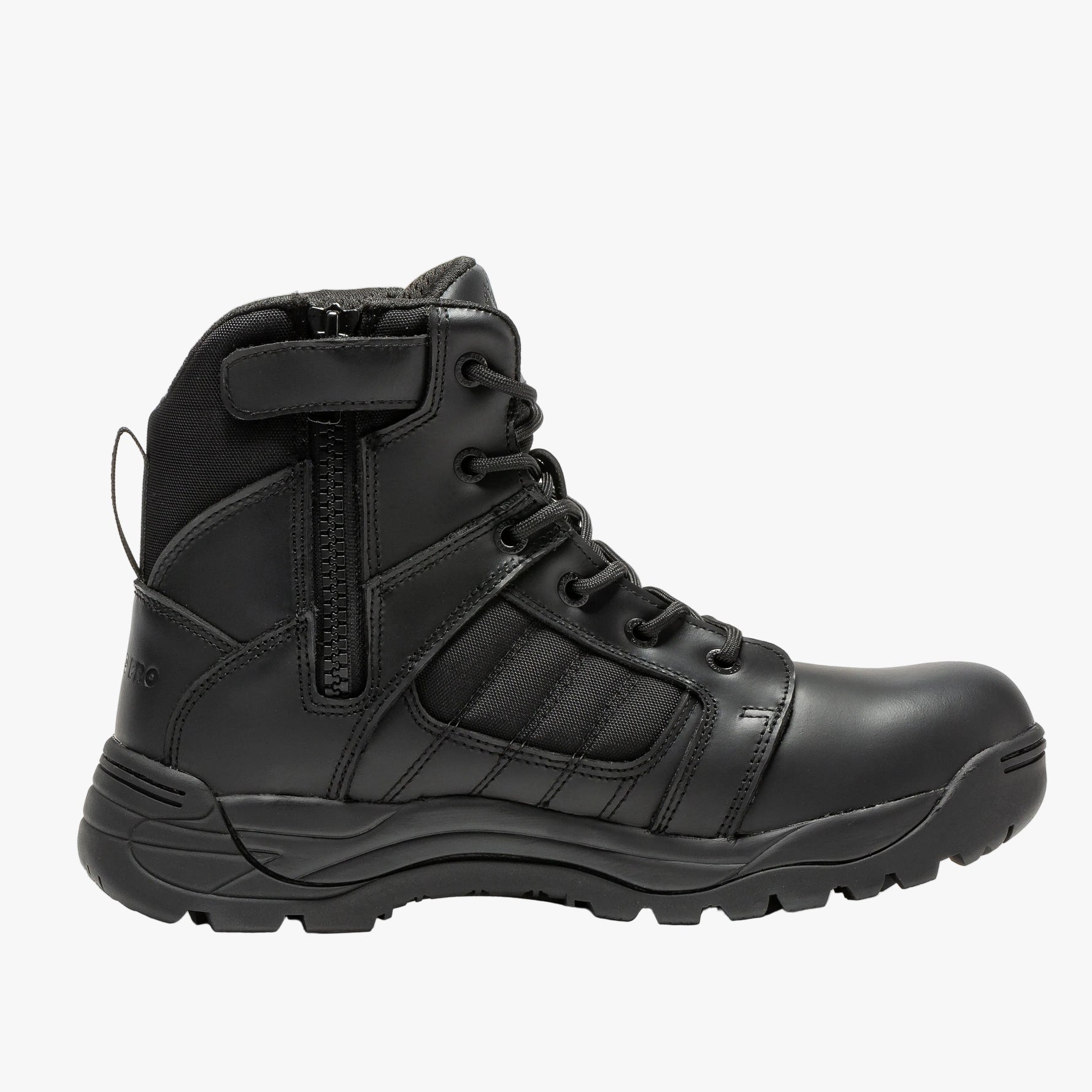 Botas Pro Black Men's 6” Side Zipper Rubber Sole Tactical Boots | BMP111BK
