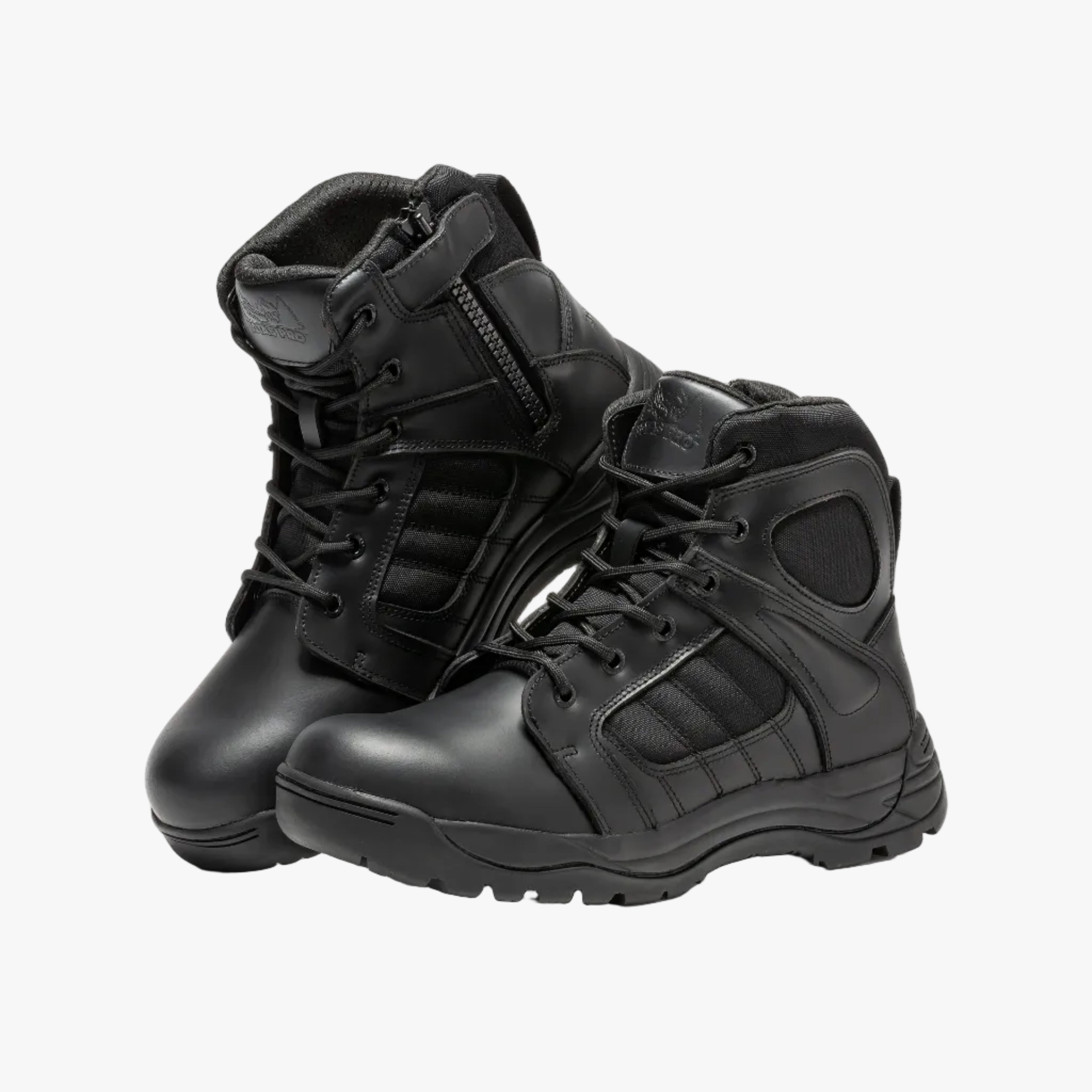 Botas Pro Black Men's 6” Side Zipper Rubber Sole Tactical Boots | BMP111BK