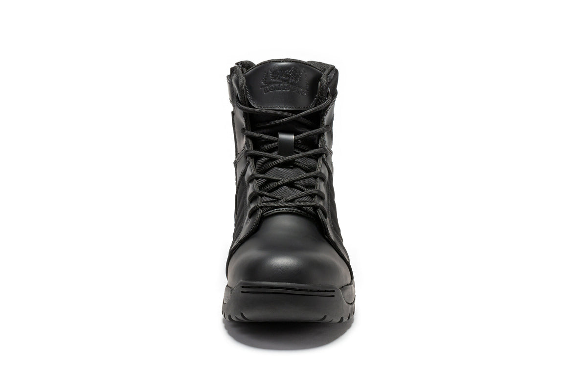 Botas Pro Black Men's 6” Side Zipper Rubber Sole Tactical Boots | BMP111BK