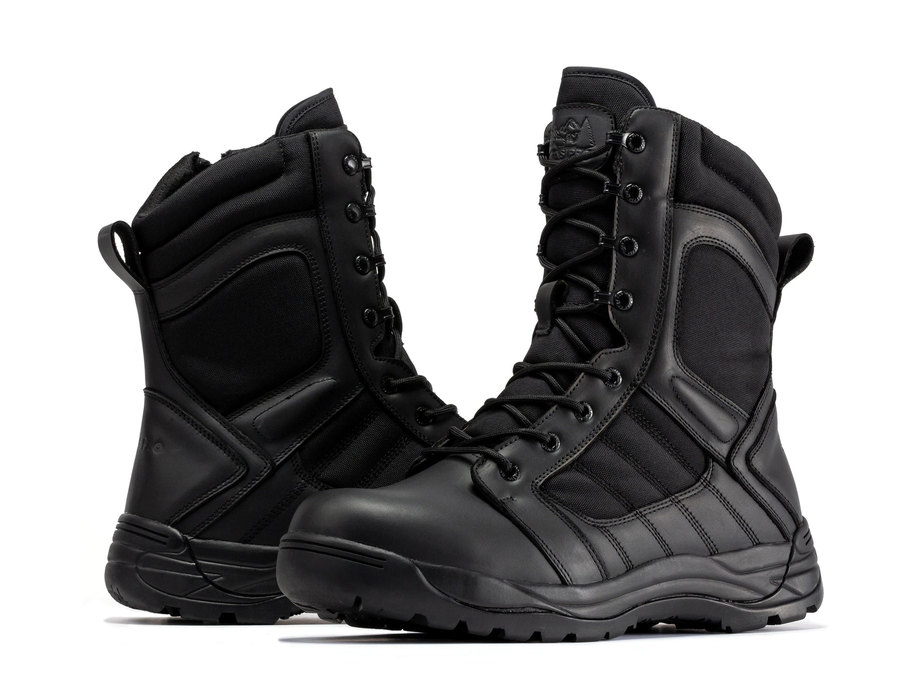 Botas Pro Black Men's 8” Side Zipper Rubber Sole Tactical Boots | BMP110BK