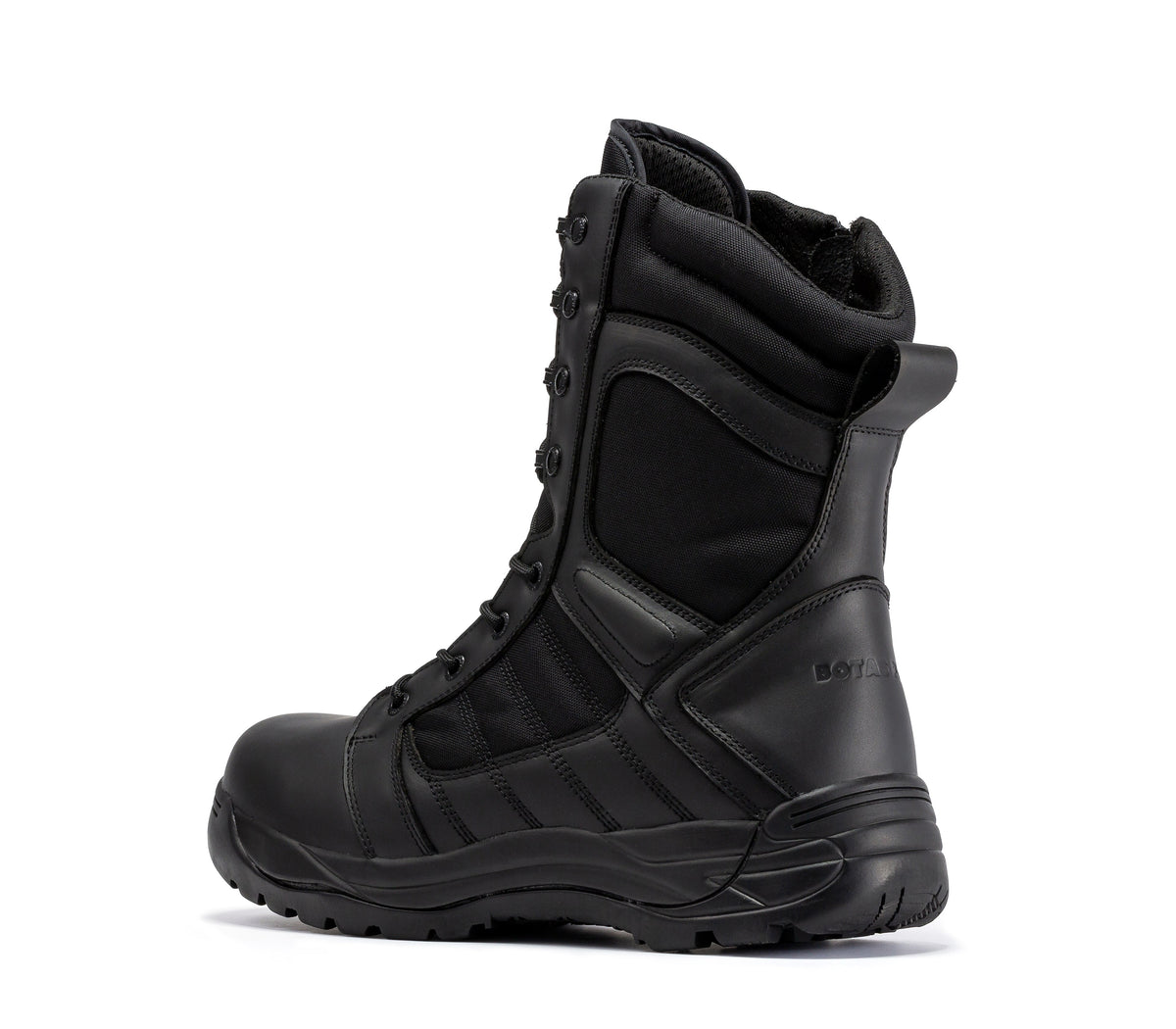 Botas Pro Black Men's 8” Side Zipper Rubber Sole Tactical Boots | BMP110BK