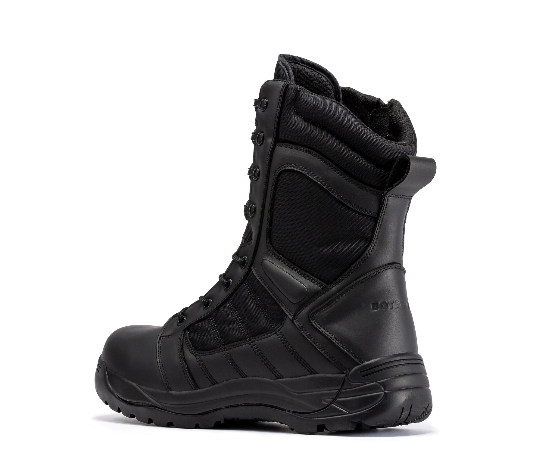 Botas Pro Black Men's 8” Side Zipper Rubber Sole Tactical Boots | BMP110BK