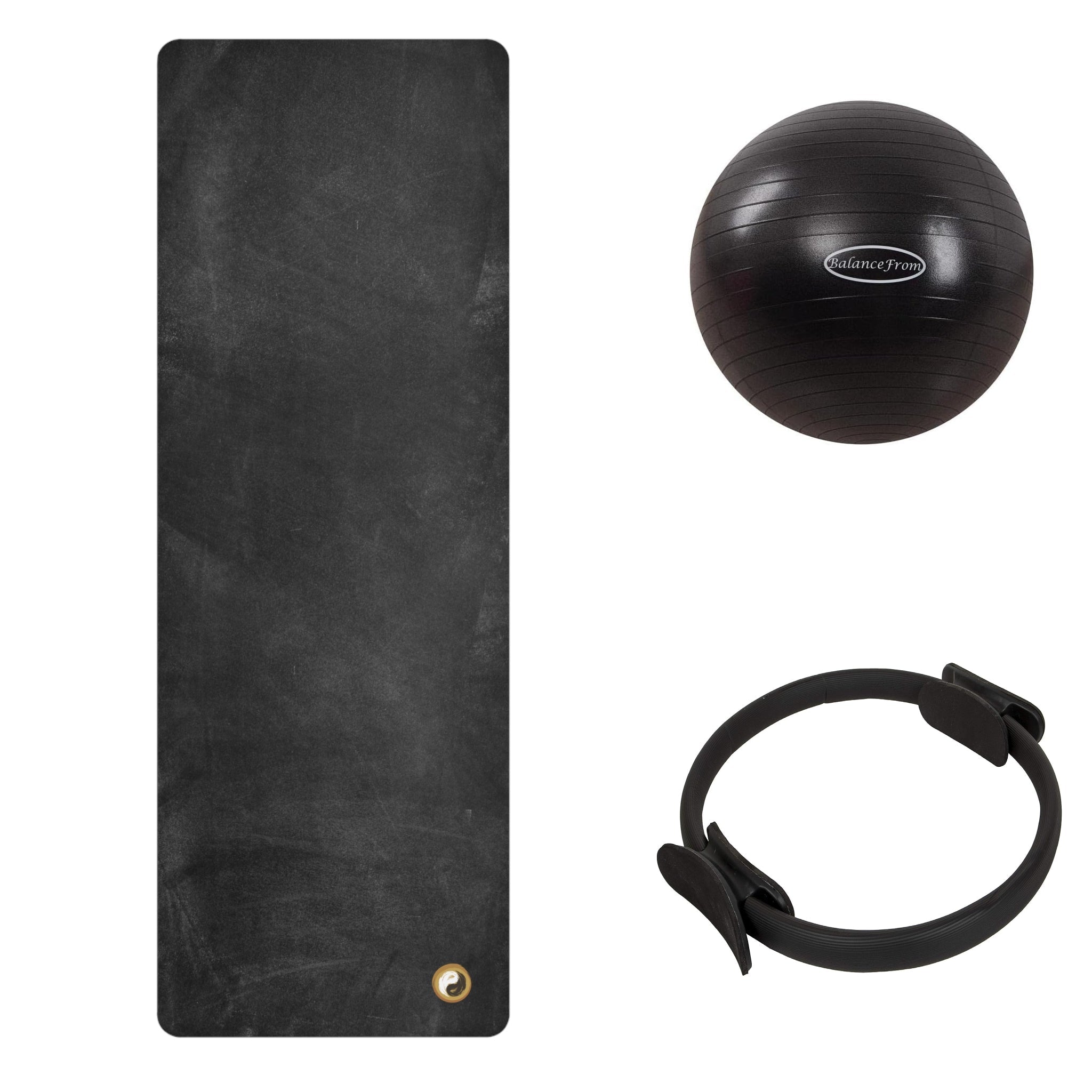 Studio Pilates Accessories Bundle | PersonalHour Rubber Yoga Mat + Pilates Ring + Pilates Ball | ACB001