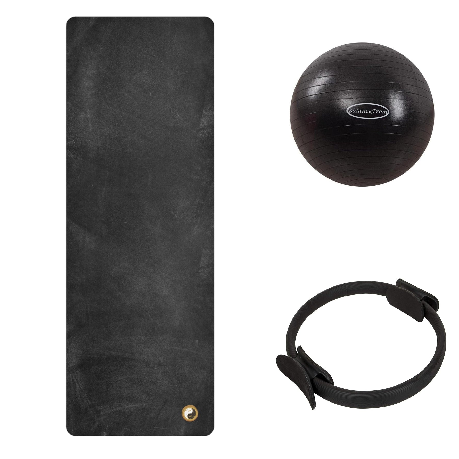 Studio Pilates Accessories Bundle | PersonalHour Rubber Yoga Mat + Pilates Ring + Pilates Ball | ACB001