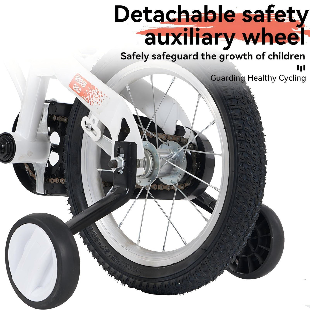 18" Sporty Kids Bike with Training Wheels and Stand Adjustable Saddle | Aged 5-10 Years (Tall Height 39-49")