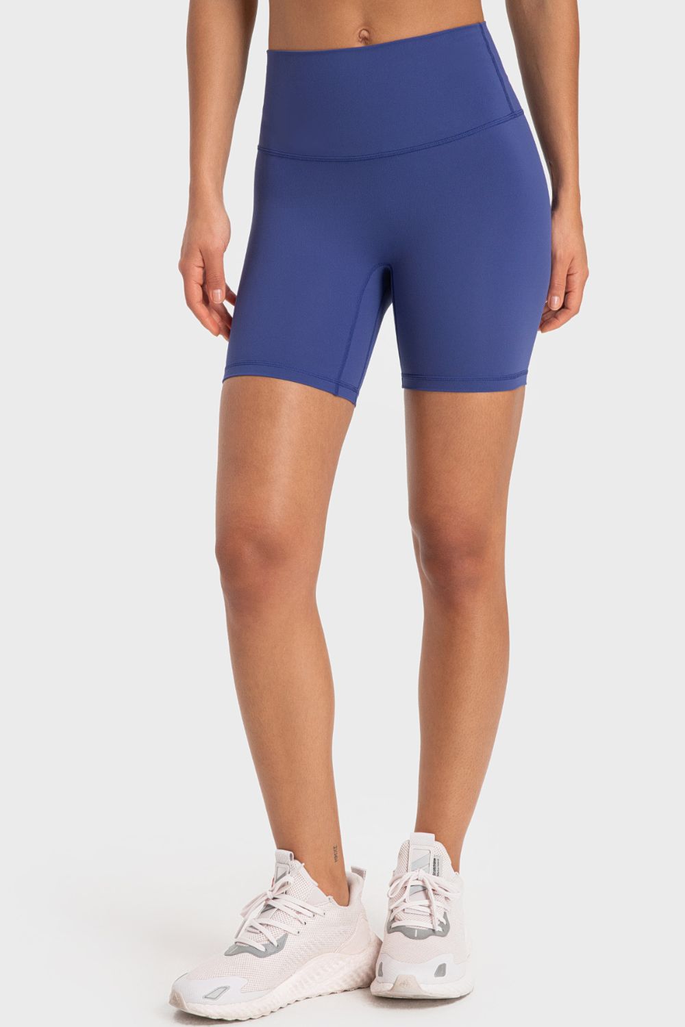 Active Basic Wide Waistband Biker Shorts