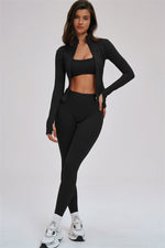 The Kinetic Zip Jacket Sports Bra Leggings | 3-Piece Set