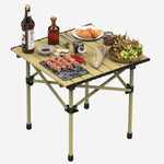 Folding Camping Carbon Steel Roll-Up Picnic & BBQ Table with Carry Bag