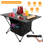 Foldable Camping Table with Storage Basket | Rustproof Aluminum Alloy & Roll-Up