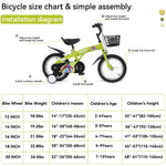 16" Sporty Kids Bike with Training Wheels and Stand Adjustable Saddle | Aged 4-8 Years (Tall Height 41-46")
