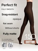 Tights Conte Cotton 150 Den | Warm Opaque