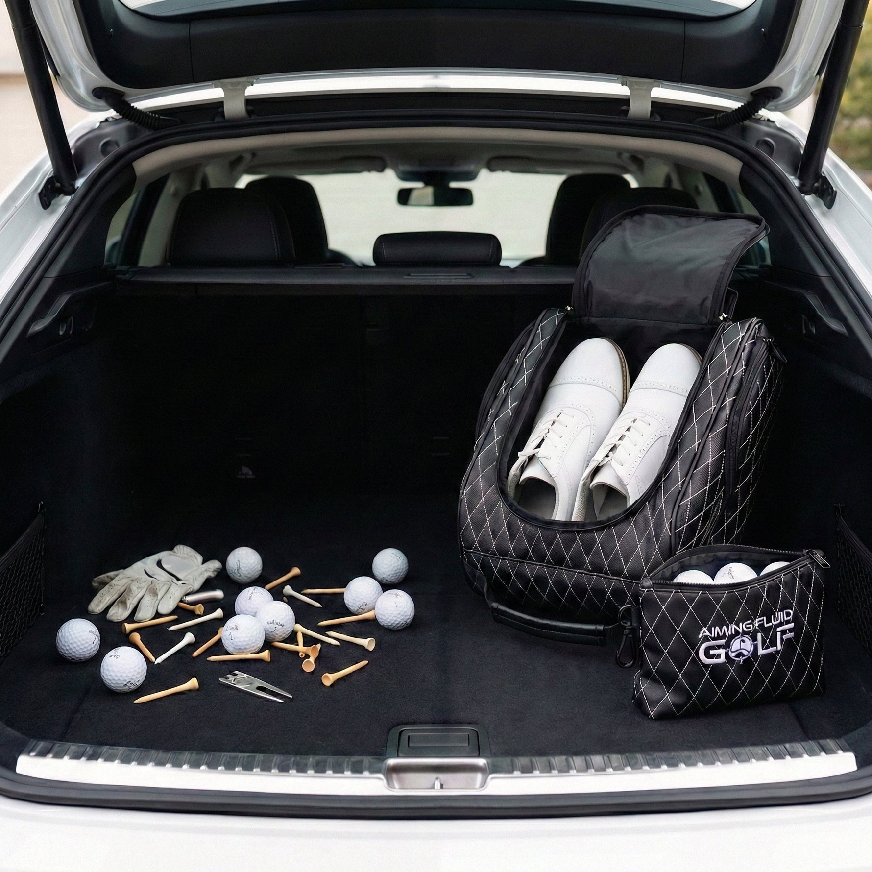 Premium Golf Shoe Bag | Vented Leather Shoe Storage
