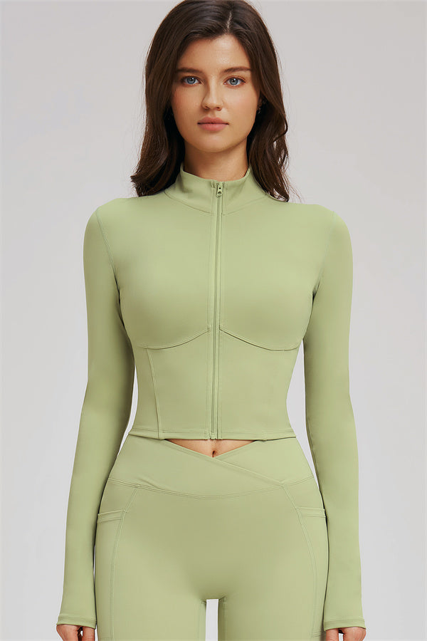 The Sizzle Zip Jacket Sports Bra Shorts | 3-Piece Set