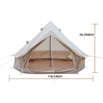 Oxford Bell Tent 9.8’/13.1’ with Stove Jack for Family Camping