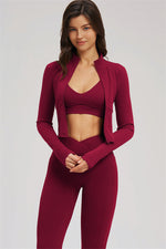 The Sizzle Zip Jacket Sports Bra Leggings | 3-Piece Set