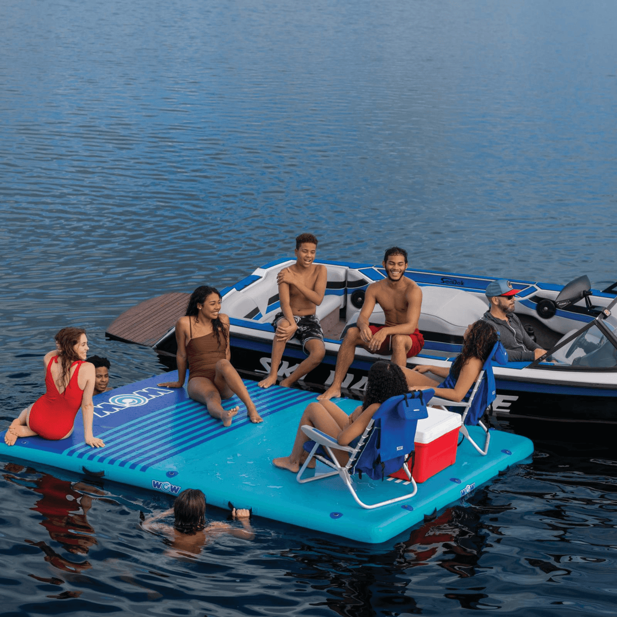 WOW Watersports 10'x8'x6" Drop Stitch Vacation Station Dock with Handles