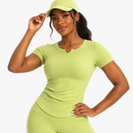 Active Basic Notched Short Sleeve T-Shirt