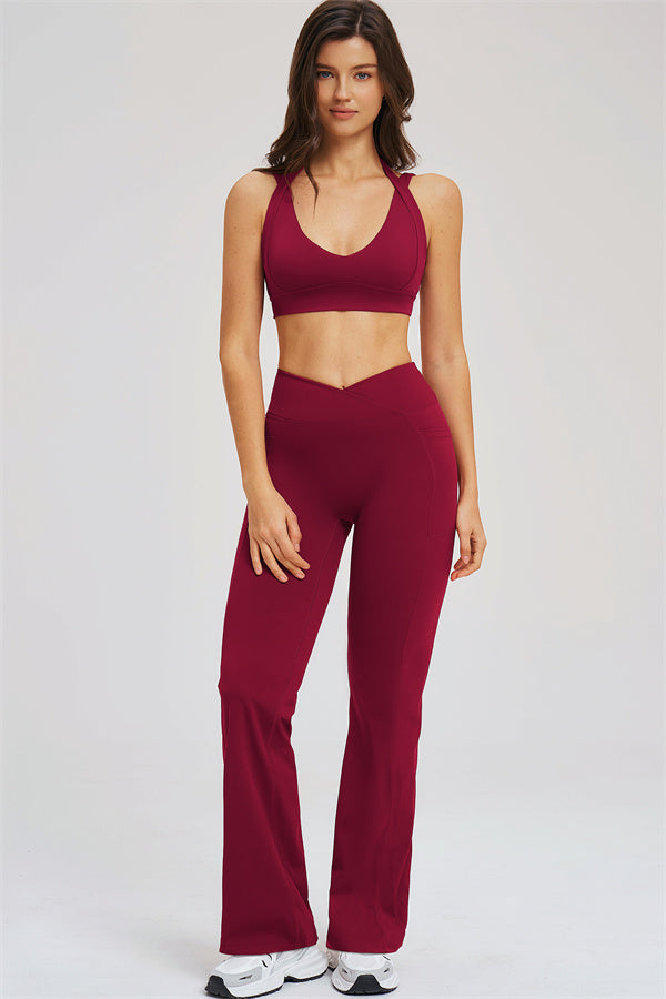 The Sizzle Sports Bra Flared Leggings | 2-Piece Set
