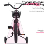 16" Sporty Kids Bike with Training Wheels and Stand Adjustable Saddle | Aged 4-8 Years (Tall Height 41-46")
