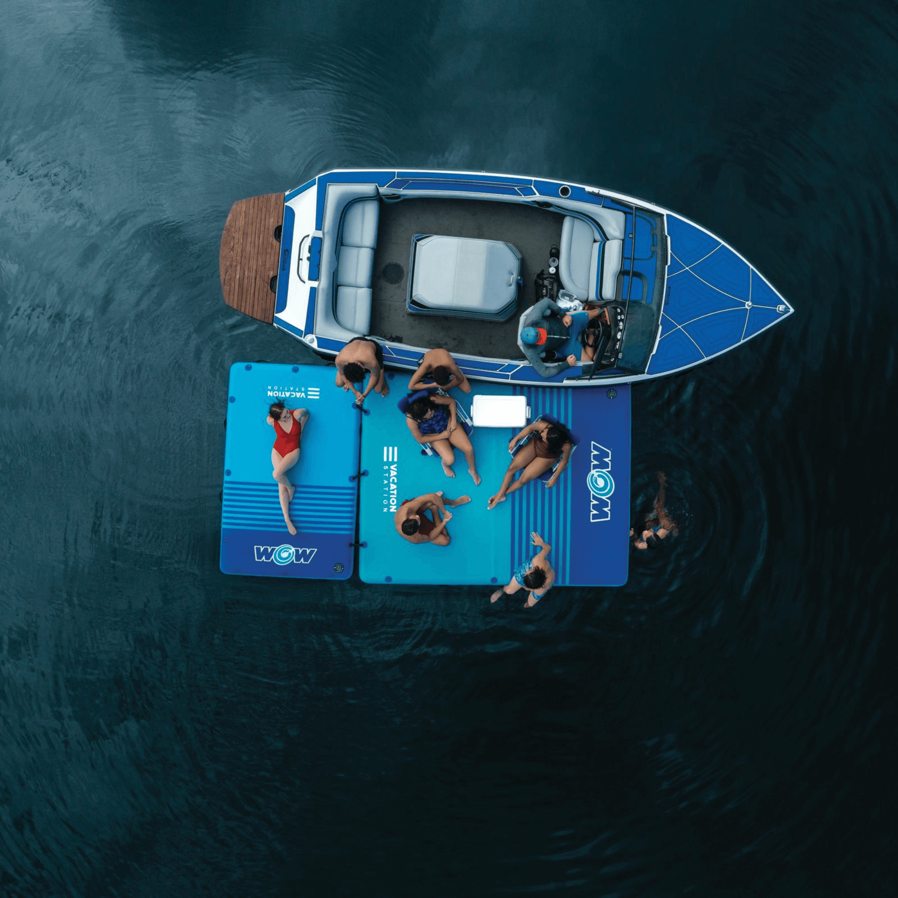 WOW Watersports 10'x8'x6" Drop Stitch Vacation Station Dock with Handles