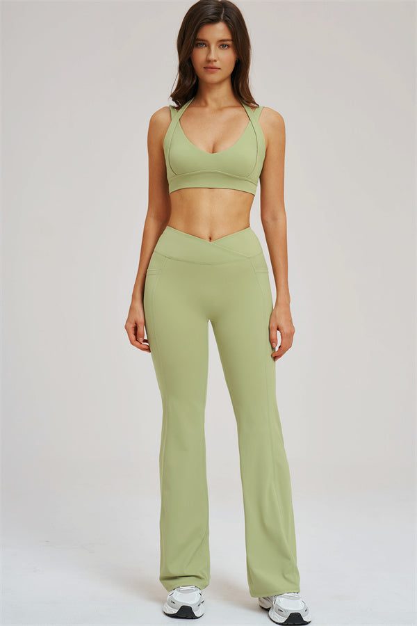 The Sizzle Sports Bra Flared Leggings | 2-Piece Set