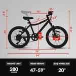 Kids Mountain Bike 20” | 7-Speed with Front Suspension