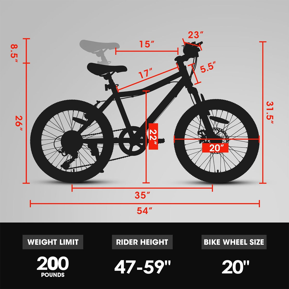Kids Mountain Bike 20” | 7-Speed with Front Suspension