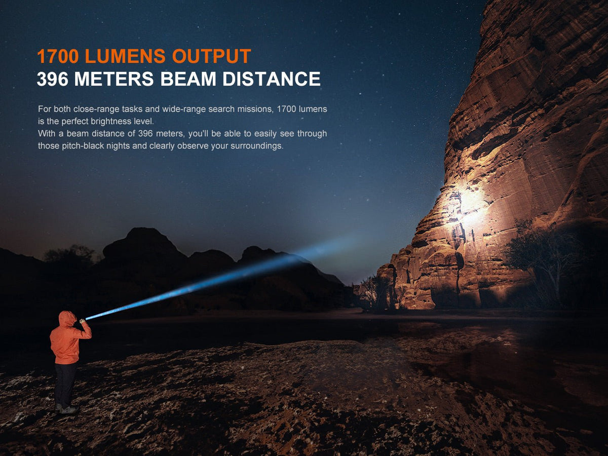 Fenix PD36R V2 Compact Rechargeable Tactical Flashlight | 1700 Lumens