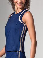 Elle Classic Active Tennis & Pickleball Tank | Ink/Silver Sand