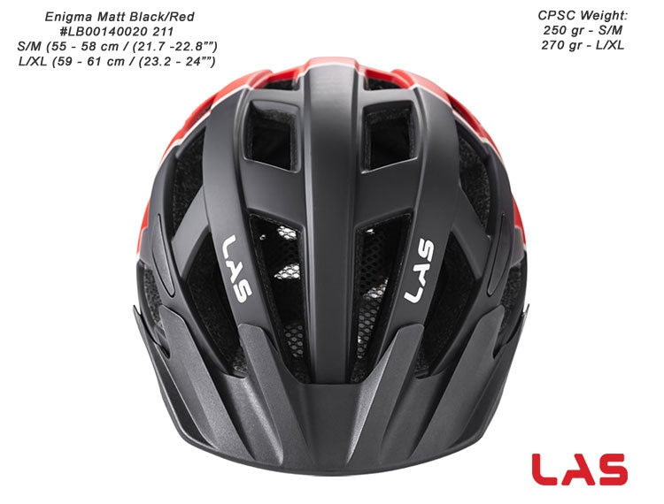LAS Enigma Cycling Helmet | Matte Black/Red