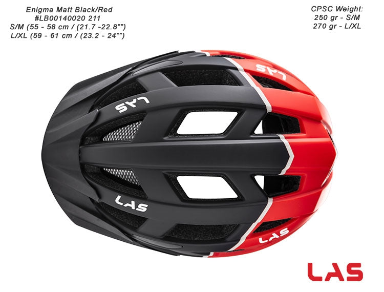 LAS Enigma Cycling Helmet | Matte Black/Red
