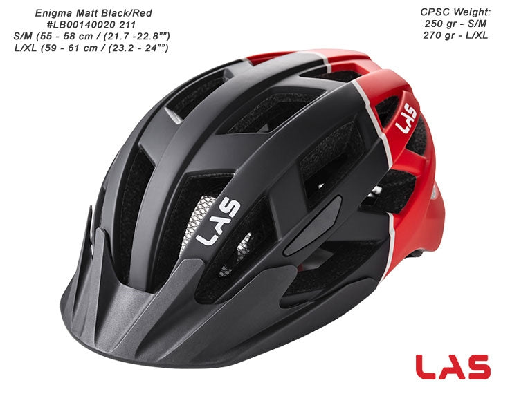 LAS Enigma Cycling Helmet | Matte Black/Red