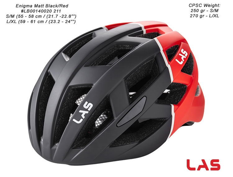 LAS Enigma Cycling Helmet | Matte Black/Red