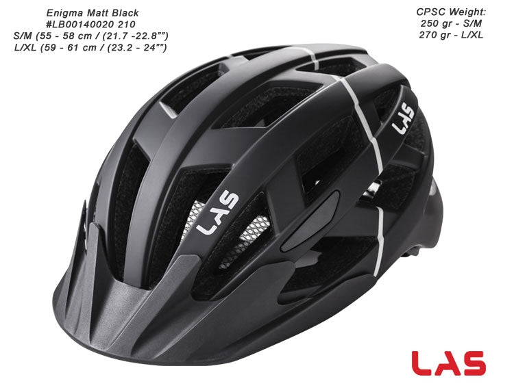 LAS Enigma Cycling Helmet | Matte Black