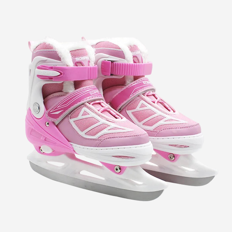 Plush Insulated Adjustable Ice Skates for Kids & Teens
