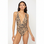 Halter Neck One-Piece Swimsuit Leopard | F1811