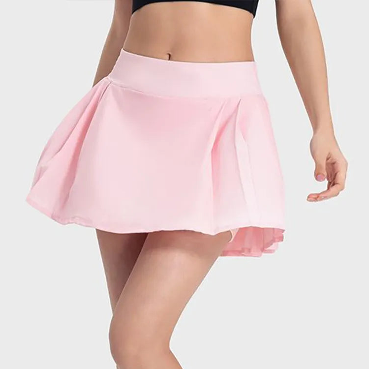 Mid-Rise Active Basic Skirt with Pleated Detail